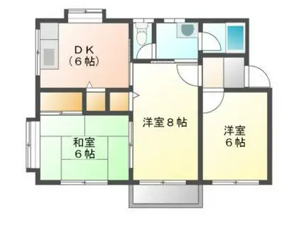 サンビレッジ国府(3DK/2階)の間取り写真