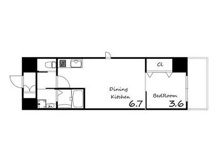 KS SQUARE ESAKA(1DK/6階)の間取り写真