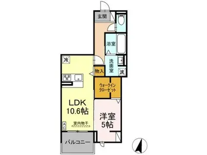 DIOSPERSIMMON長泉 I棟(1LDK/2階)の間取り写真