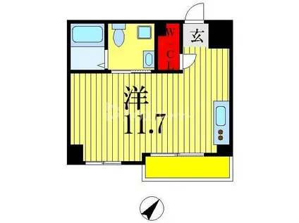 リエス千葉新宿(ワンルーム/2階)の間取り写真