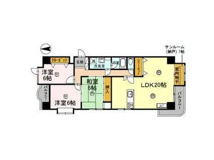 ファミール五反田(2LDK/3階)の間取り写真
