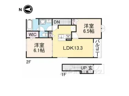 クレール丹波篠山1(2LDK/2階)の間取り写真