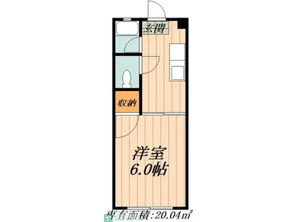 幸和ハイツ(1K/2階)の間取り写真