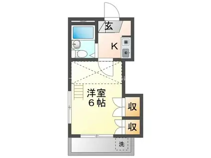 フラッツ ハナII(1K/2階)の間取り写真