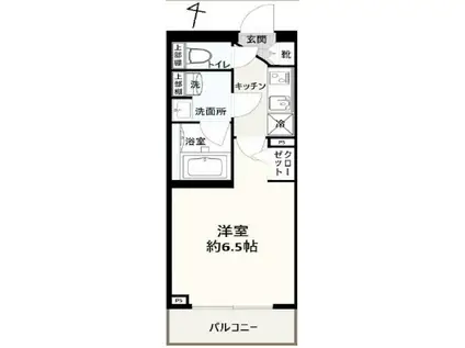 DIPS綾瀬(1K/2階)の間取り写真