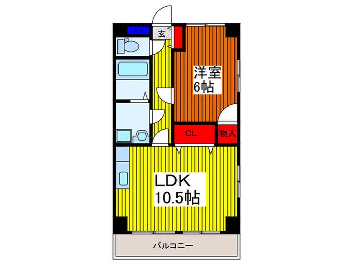 セゾンミヤ(1LDK/4階)の間取り写真