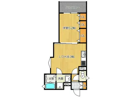 ラモーナ清瀧(1LDK/2階)の間取り写真