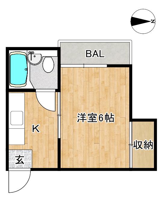 第二友マンション(1K/2階)の間取り写真