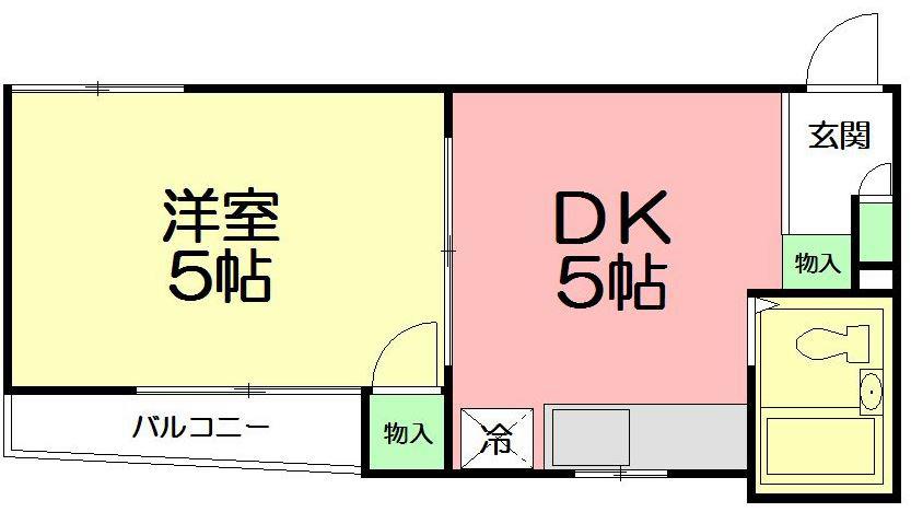 セントネージュ茅ヶ崎(1K/2階)の間取り写真