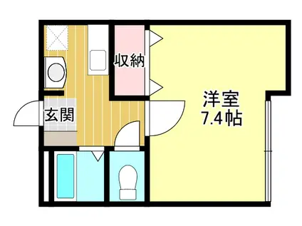 ベルード60(1K/2階)の間取り写真