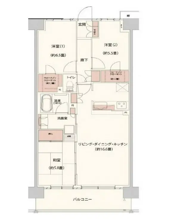 クレストフォルム柏サウスウイング 7階階 間取り