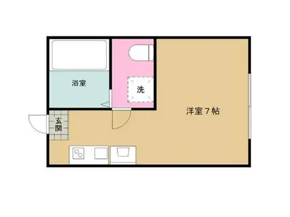 東海大ハイムII(ワンルーム/2階)の間取り写真