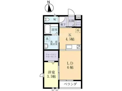 EFACE(1LDK/1階)の間取り写真