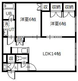 シャルマンハイツ(2LDK/2階)の間取り写真
