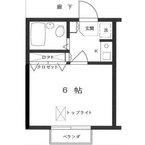 ポートヴィラ(1K/2階)の間取り写真