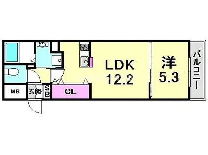 リタ1ST(1LDK/1階)の間取り写真