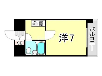 メインステージ武庫川(1K/8階)の間取り写真