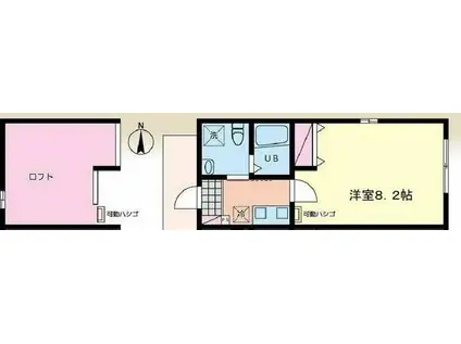 アイアプリシエイト相武台(1K/2階)の間取り写真