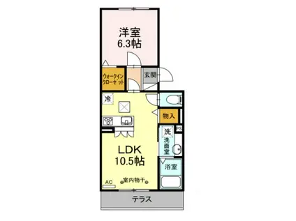クレスト中野(1LDK/1階)の間取り写真