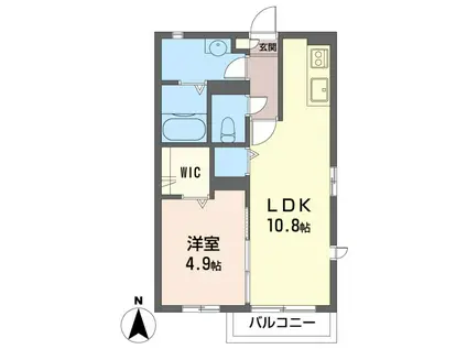 OHANA HARE B(1LDK/2階)の間取り写真