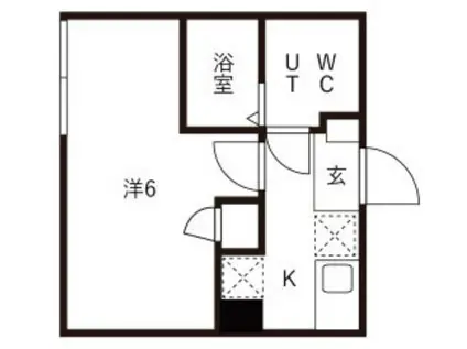 アイリス渋谷(1K/2階)の間取り写真