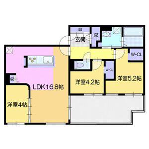 シューレジデンス元町(3LDK/1階)の間取り写真