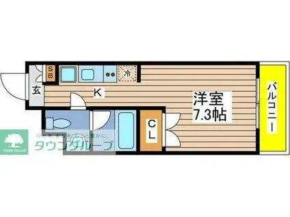 グランデ六番町(1K/7階)の間取り写真