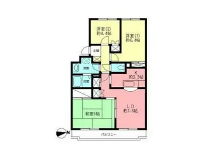 プチフォーレ高森II(3LDK/2階)の間取り写真