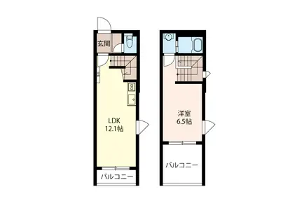 中延HILLZ(1LDK/4階)の間取り写真