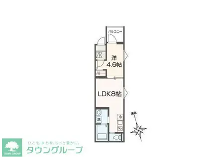 FELGRIA東武練馬(1LDK/1階)の間取り写真