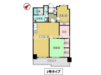 シンコー熊本駅前スカイマンションII(2SLDK/2階)の間取り写真