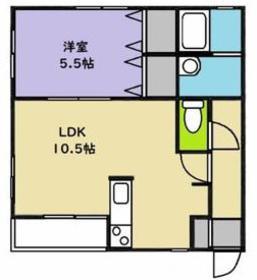 クレモンポイント E(1LDK/1階)の間取り写真