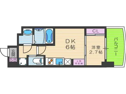 SERENITE福島SCELTO(1DK/12階)の間取り写真