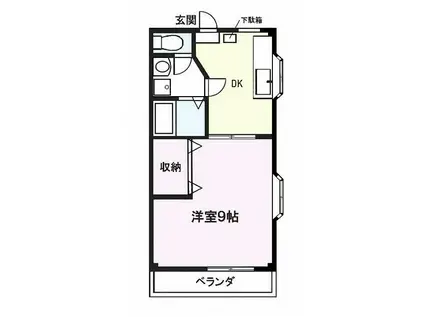 柏柳ビル(1DK/3階)の間取り写真