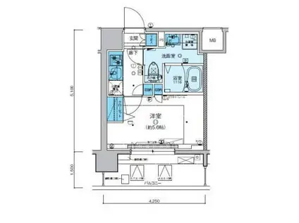 リヴシティ横濱新川町弐番館(1K/3階)の間取り写真