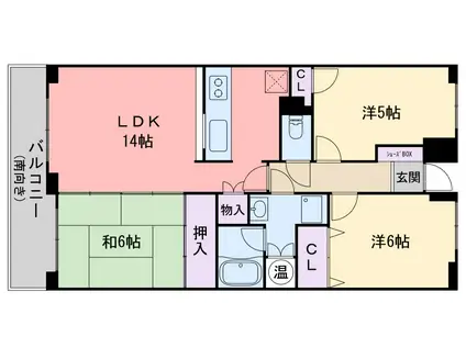 昭和コンフォルト前原(3LDK/2階)の間取り写真