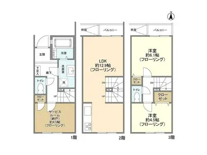 KOLETTERRACE西大宮(2SLDK)の間取り写真