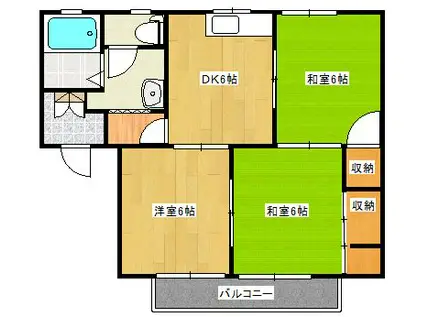 レーベンパレス御領(3DK/2階)の間取り写真