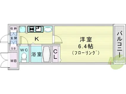 エステムコート梅田・天神橋リバーフロント(1K/10階)の間取り写真