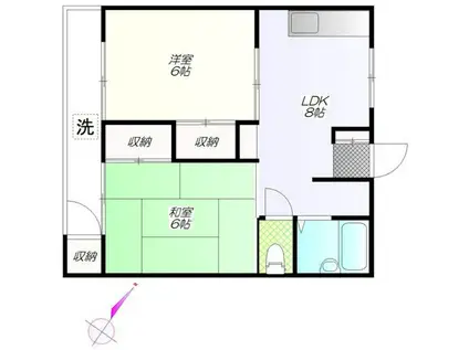 ロアールハイツ(2LDK/3階)の間取り写真