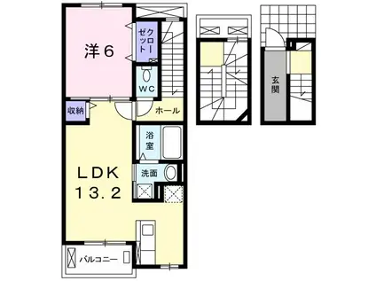 カーサ ジェンティーレ(1LDK/3階)の間取り写真