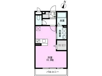 エスポワール(ワンルーム/3階)の間取り写真