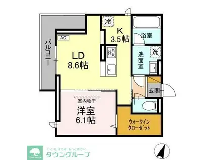 リシェスみのり台 A棟(1LDK/3階)の間取り写真