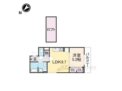 ベルジェ(1LDK/2階)の間取り写真