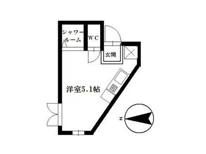 アーバンプレイス中野IV B(ワンルーム/1階)の間取り写真