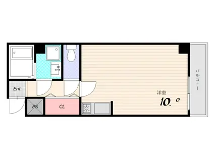 NUOVA VITA(1K/4階)の間取り写真