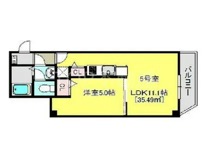 レオール新千葉(1LDK/3階)の間取り写真