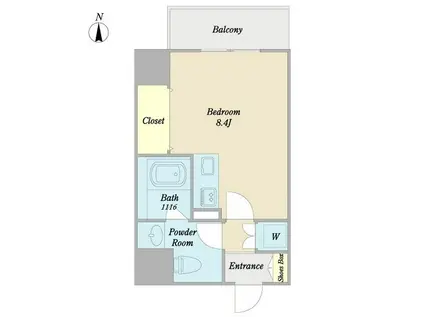 プリヴィアーレ金山(ワンルーム/8階)の間取り写真