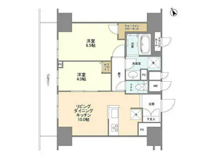 ブレス蔵前(2LDK/11階)の間取り写真