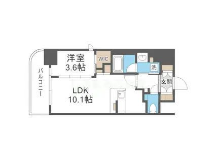 コンフォリア・リヴ北浜淡路町(1LDK/15階)の間取り写真